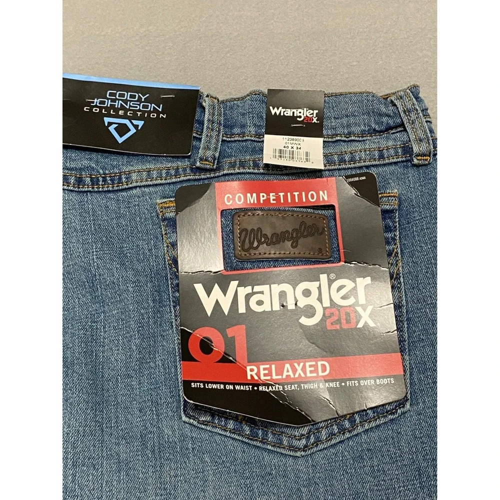 Wrangler 20X Cody Johnson 01 Relaxed‎ Jeans Mens 40x34 Blue Stretch 112369005